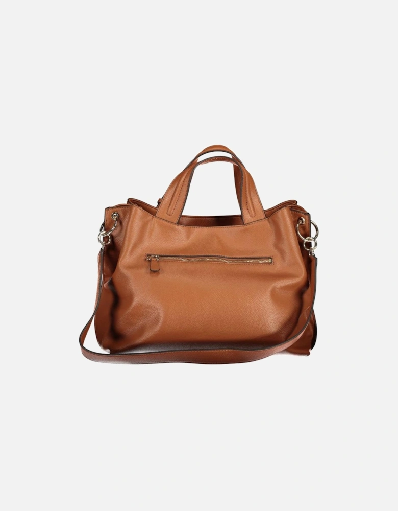 Leather Shoulder Bag with Contrasting Details Women - Brown Handbags