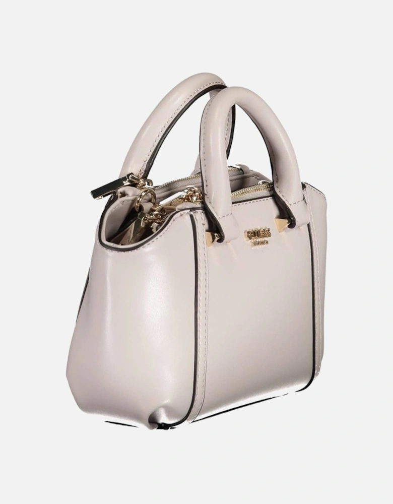 Leather Tote Bag with Shoulder Strap Women - Gray Handbags