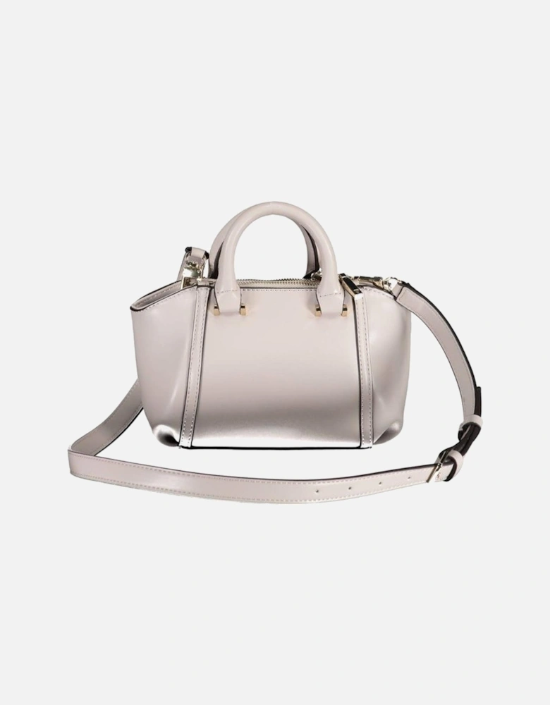 Leather Tote Bag with Shoulder Strap Women - Gray Handbags