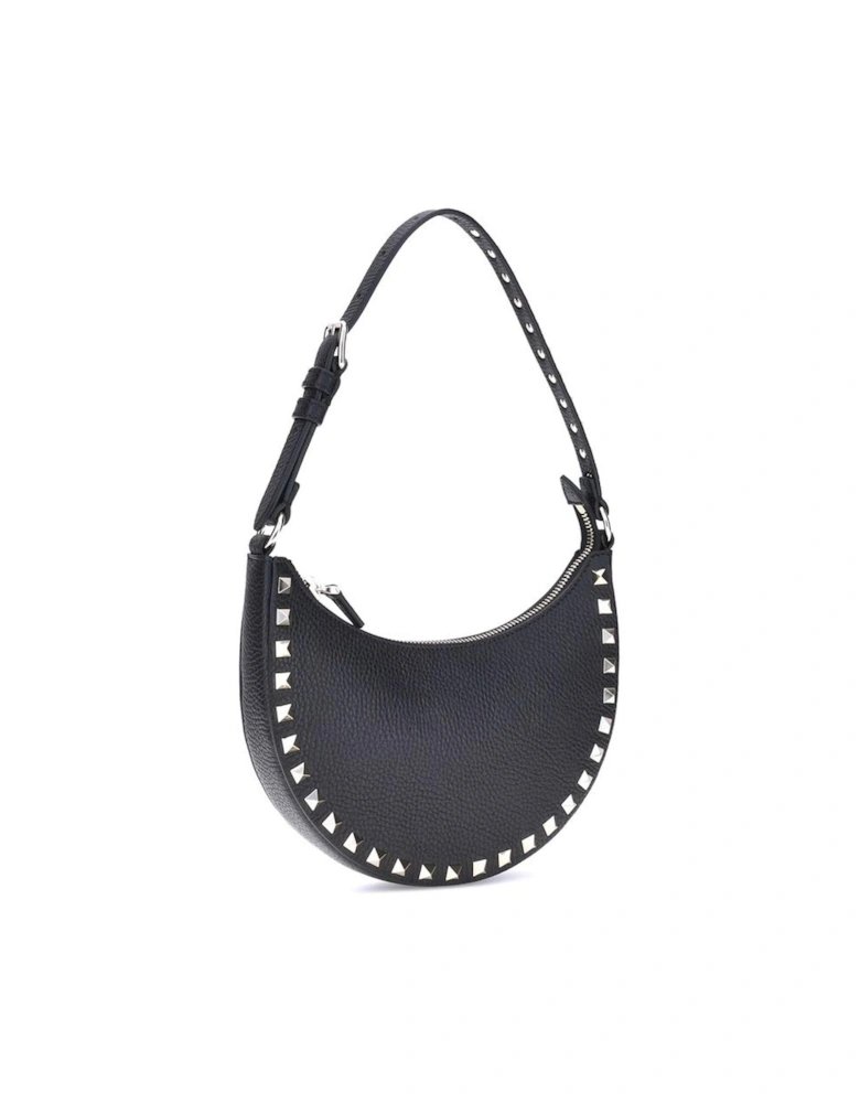 Rockstud Mini Shoulder Bag with Platinum-Tone Studs Women - Black