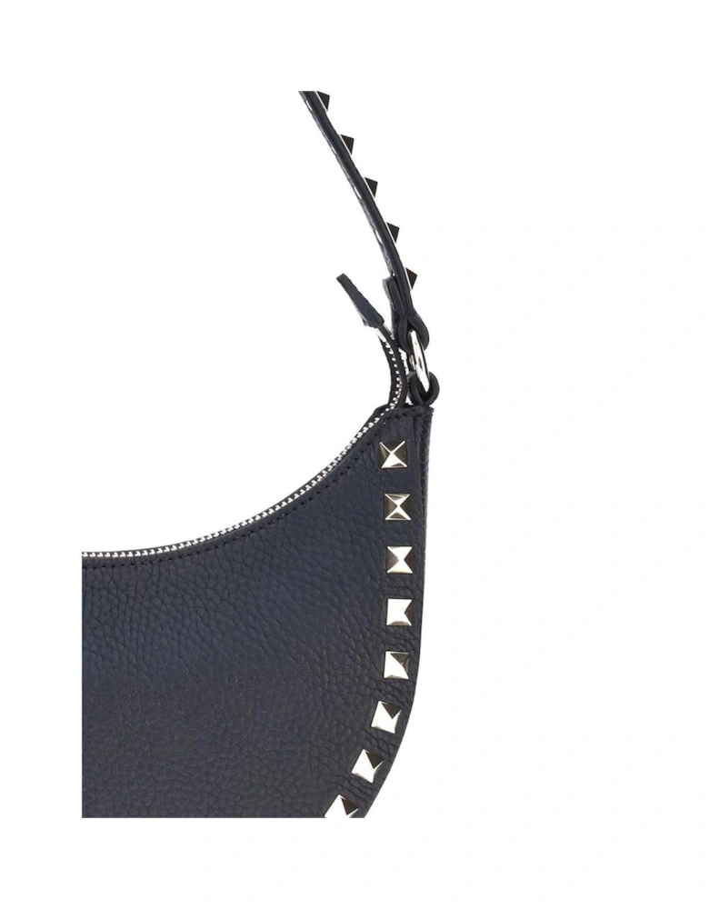 Rockstud Mini Shoulder Bag with Platinum-Tone Studs Women - Black