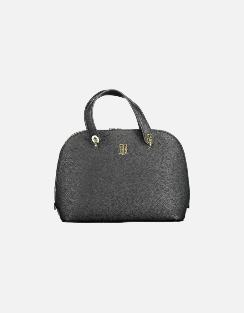 Shoulder Bag with Adjustable Strap and Zip Closure Women - Black