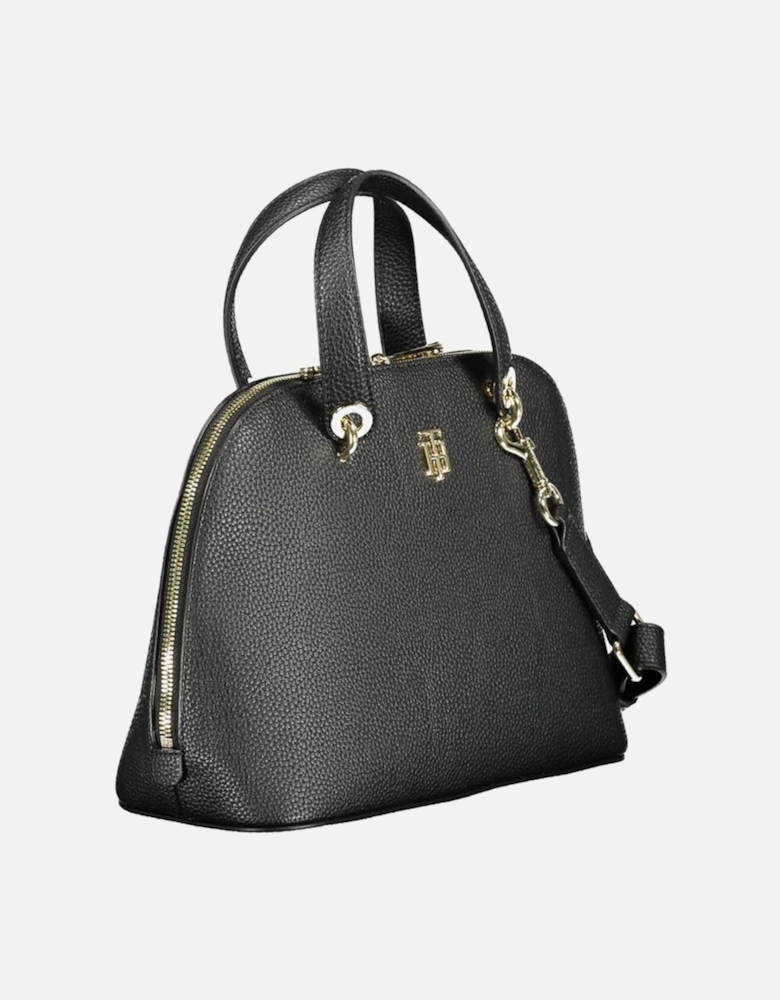 Shoulder Bag with Adjustable Strap and Zip Closure Women - Black