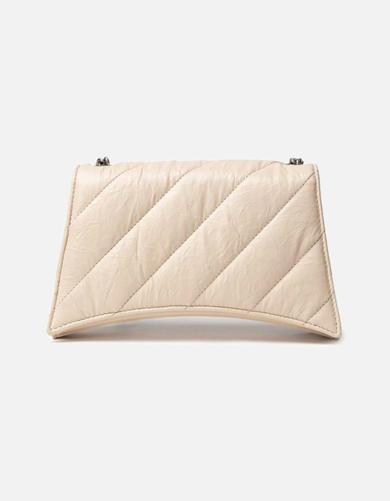 Small Quilted Leather Crush Bag with Chain Women - Beige Shoulder Bags