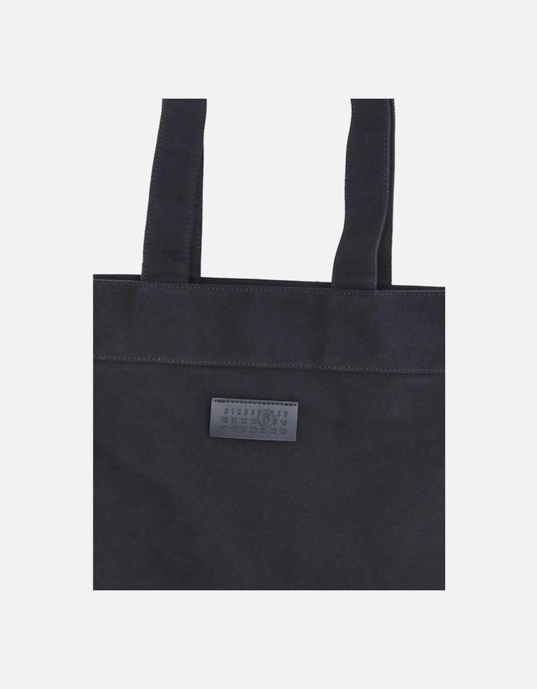 Cotton Tote Bag with Logo Patch Women - Black Shoulder Bags