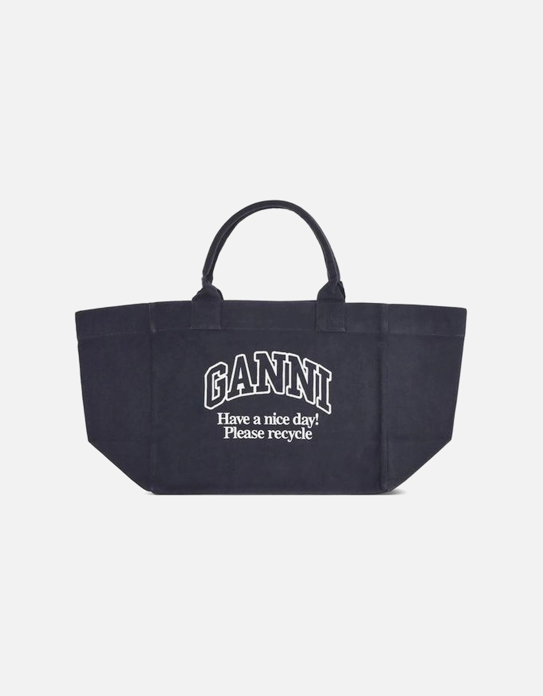 XXL Canvas Tote Bag with Eco-Friendly Print Women - Black Handbags, 4 of 3