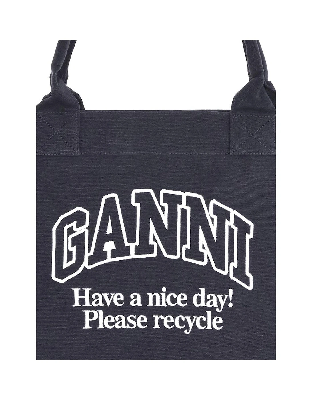 XXL Canvas Tote Bag with Eco-Friendly Print Women - Black Handbags
