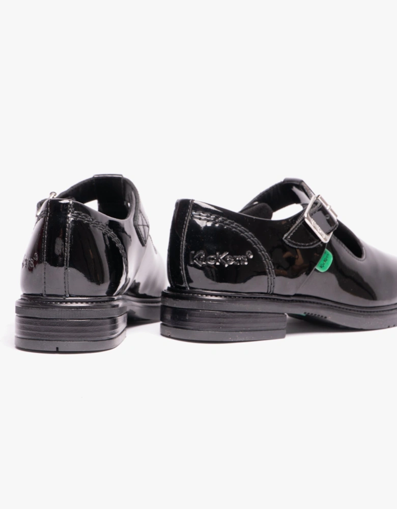 LACH T-BAR PATL JF Girls School Shoes Black