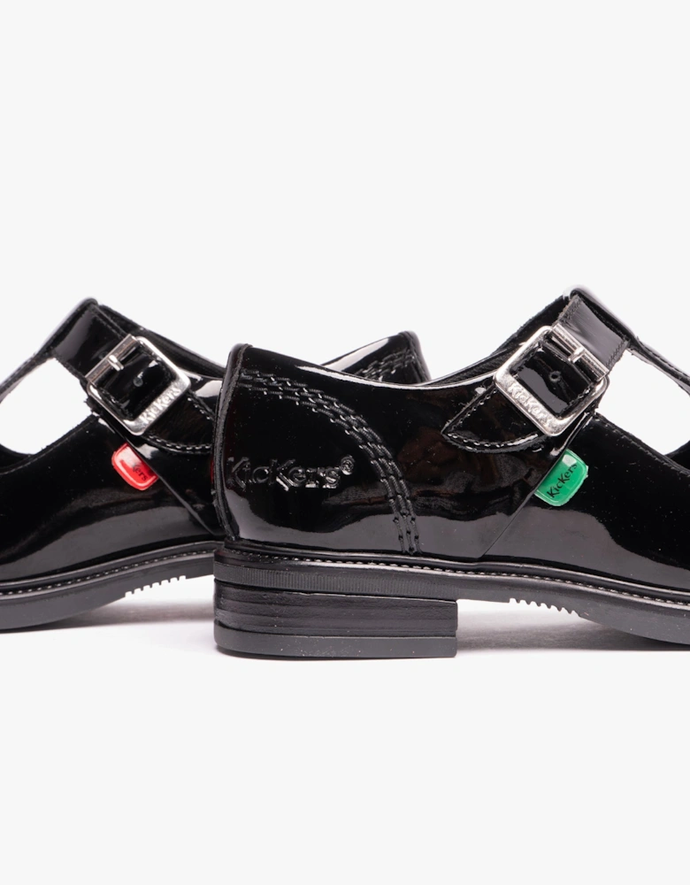 LACH T-BAR PATL JF Girls School Shoes Black