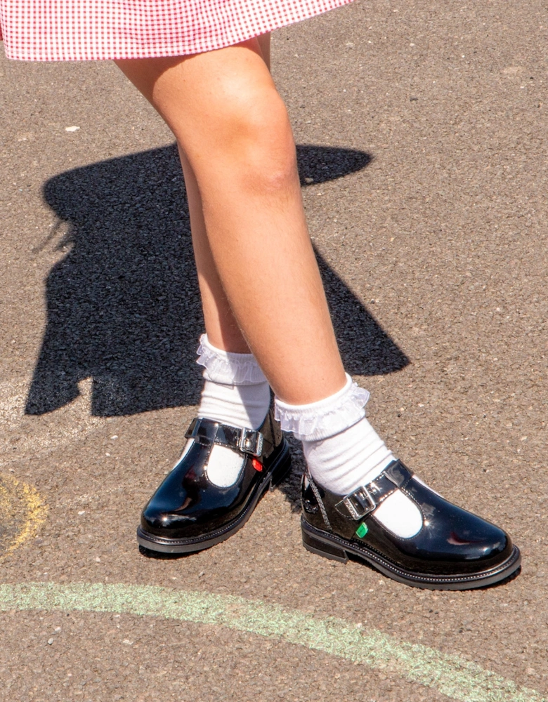LACH T-BAR PATL JF Girls School Shoes Black