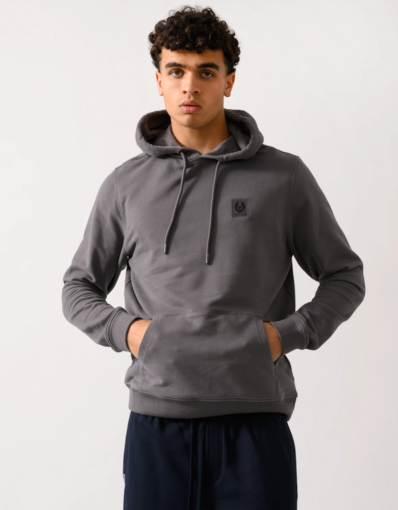 Mens Pullover Logo Patch Hoodie - Tornado Grey