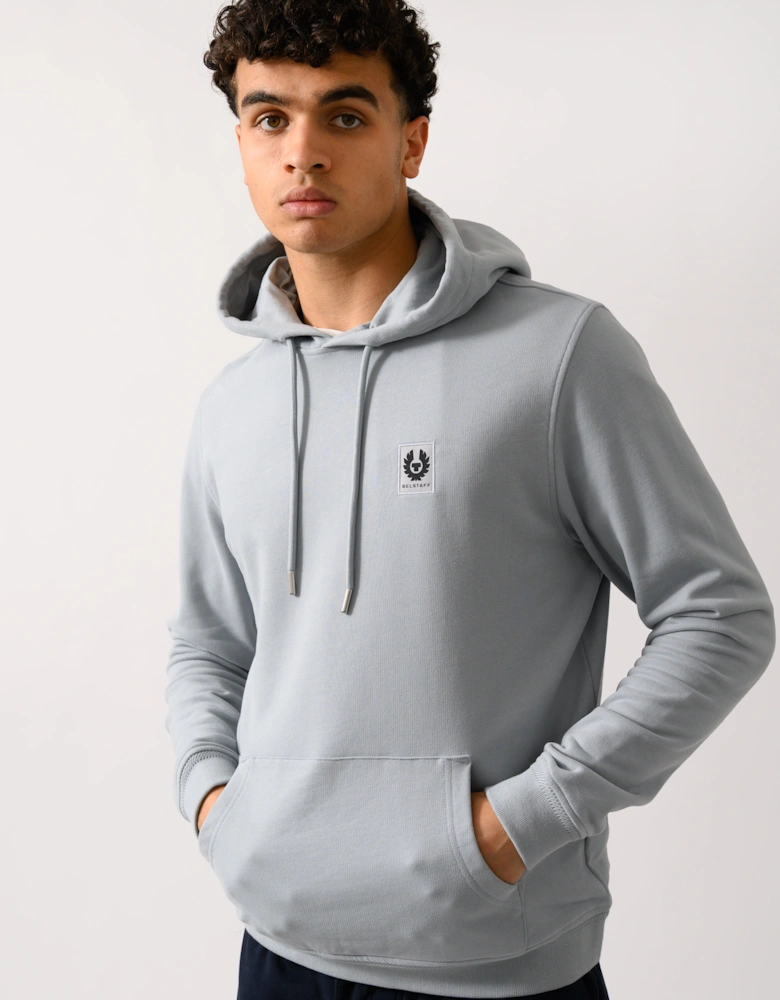 Mens Pullover Logo Patch Hoodie - Quarry Blue