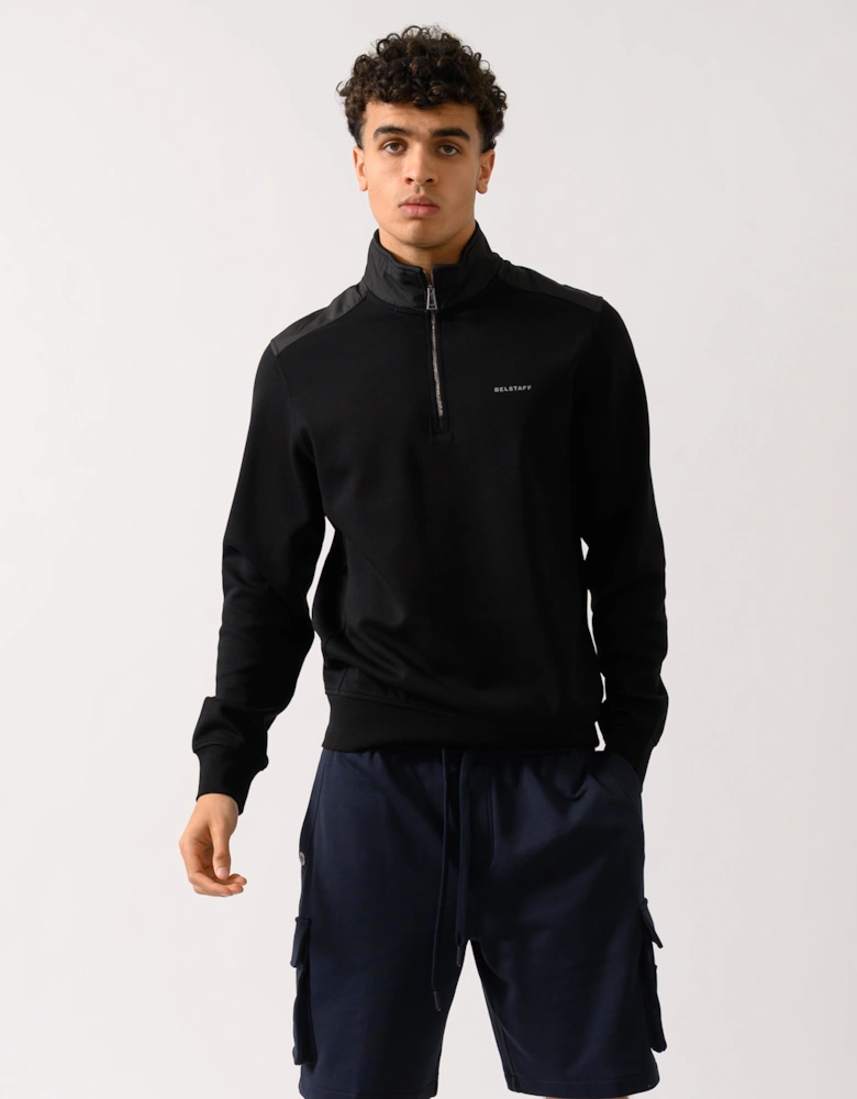 Alloy Mens Quarter Zip Sweatshirt - Black
