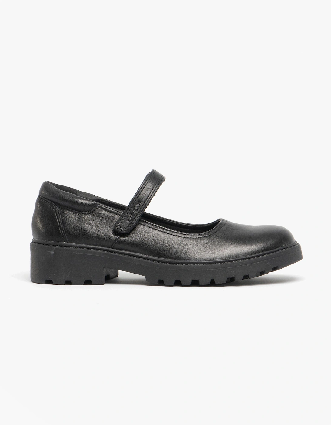 JR CASEY Girls Matte Black Leather School Shoes, 7 of 6