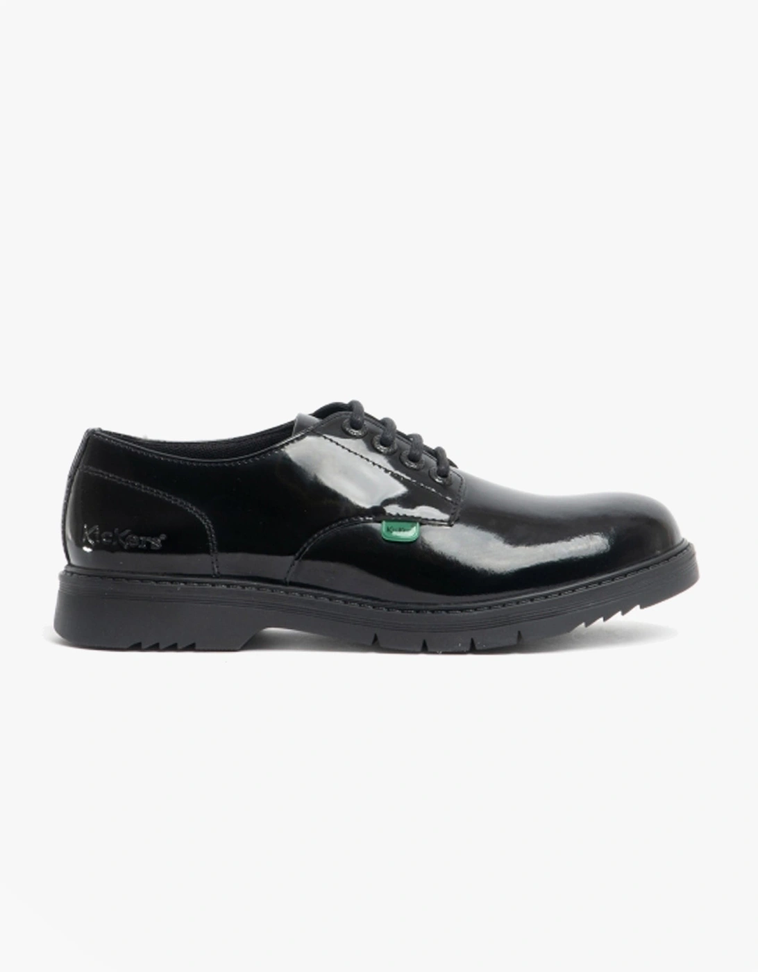 116234 FINLEY LO Girls School Shoes Patent Black, 7 of 6