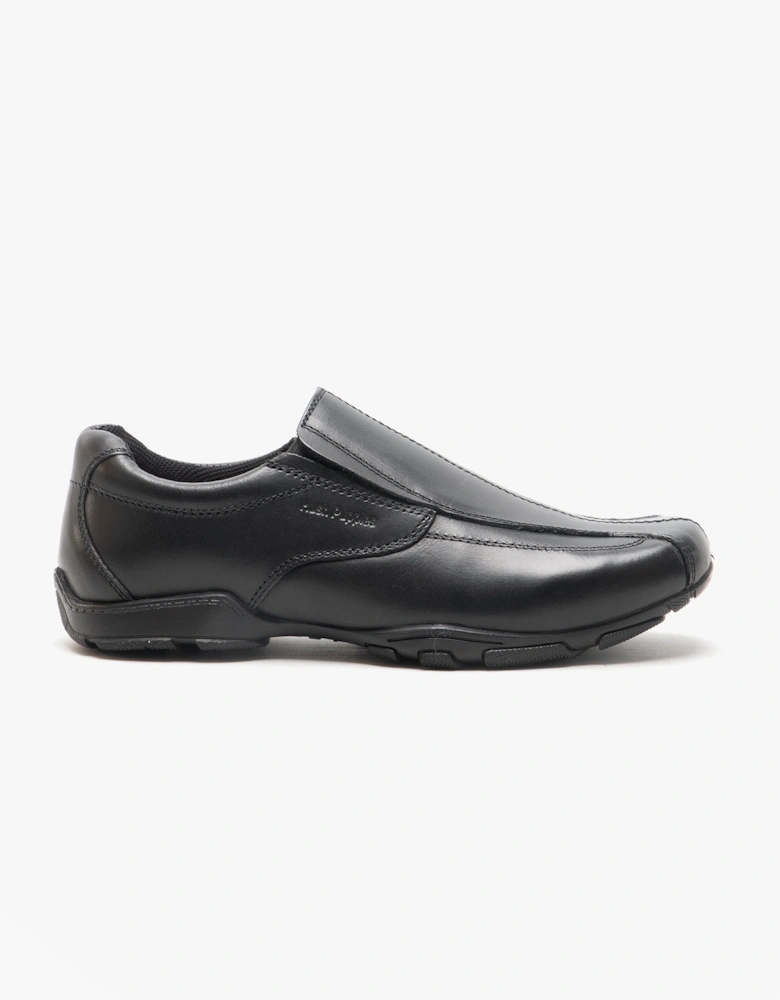 ELIJAH Boys Leather School Shoes Black