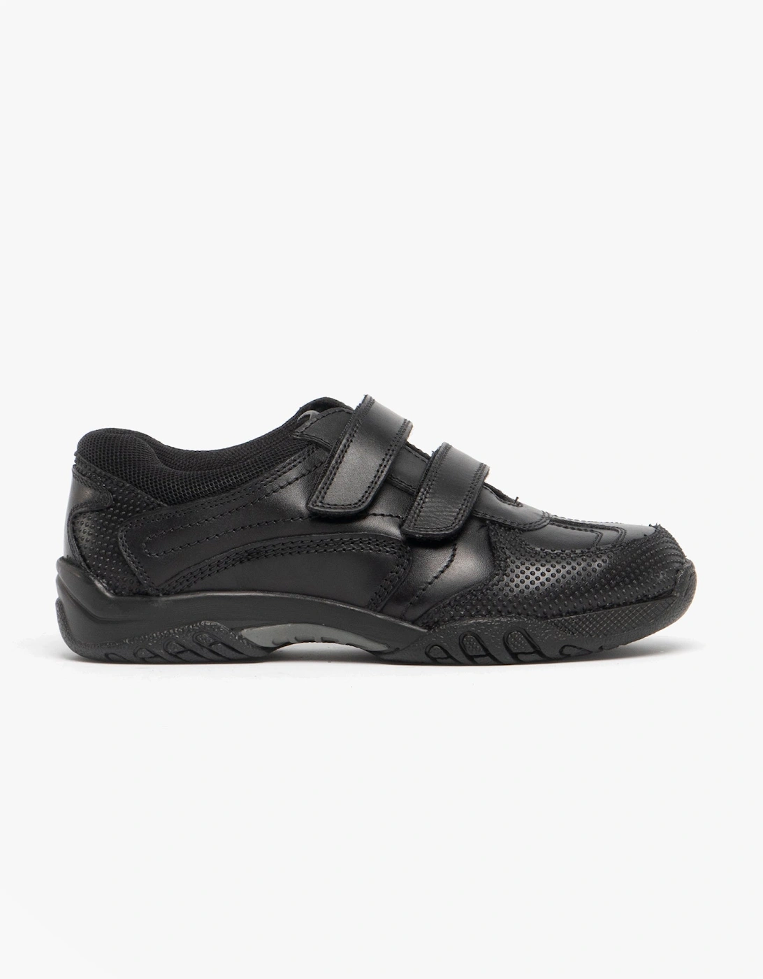 Boy's Hush Puppies JEZZA Boys Leather School Shoes Black - Size: UK 4.5 older kids