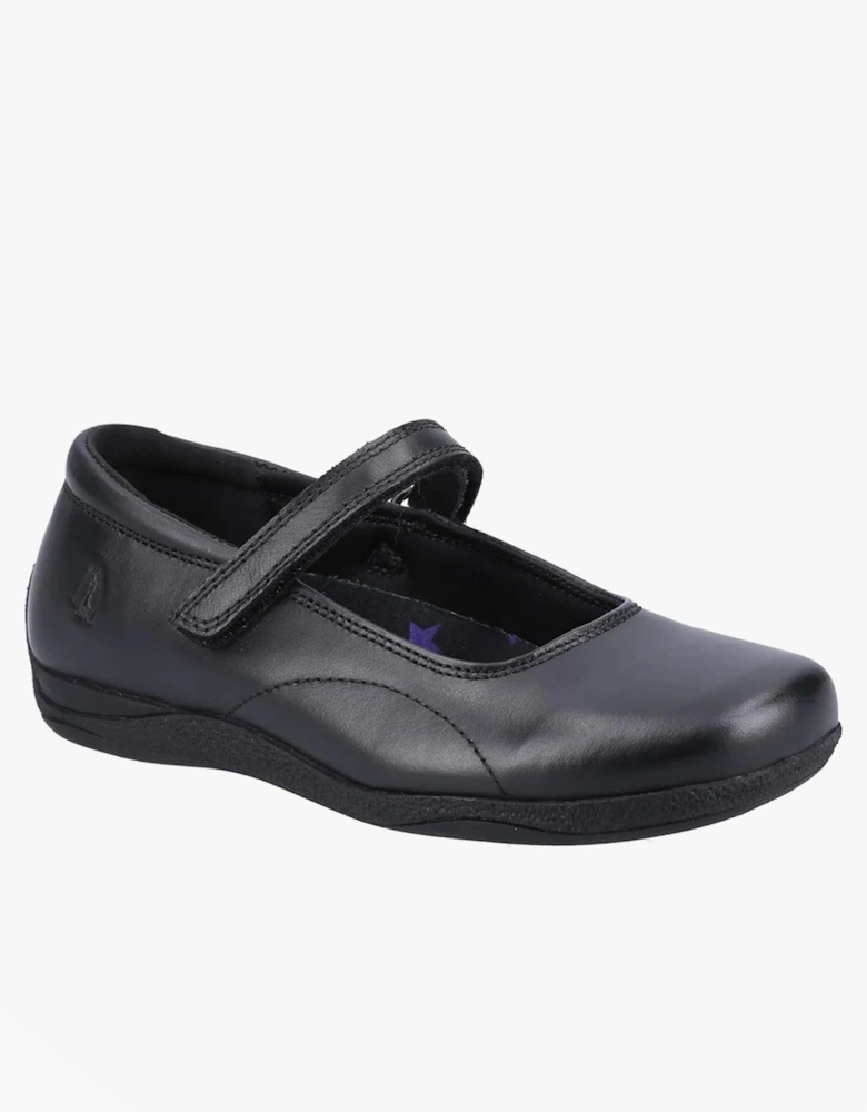 ARIA Girls Leather School Shoes Black