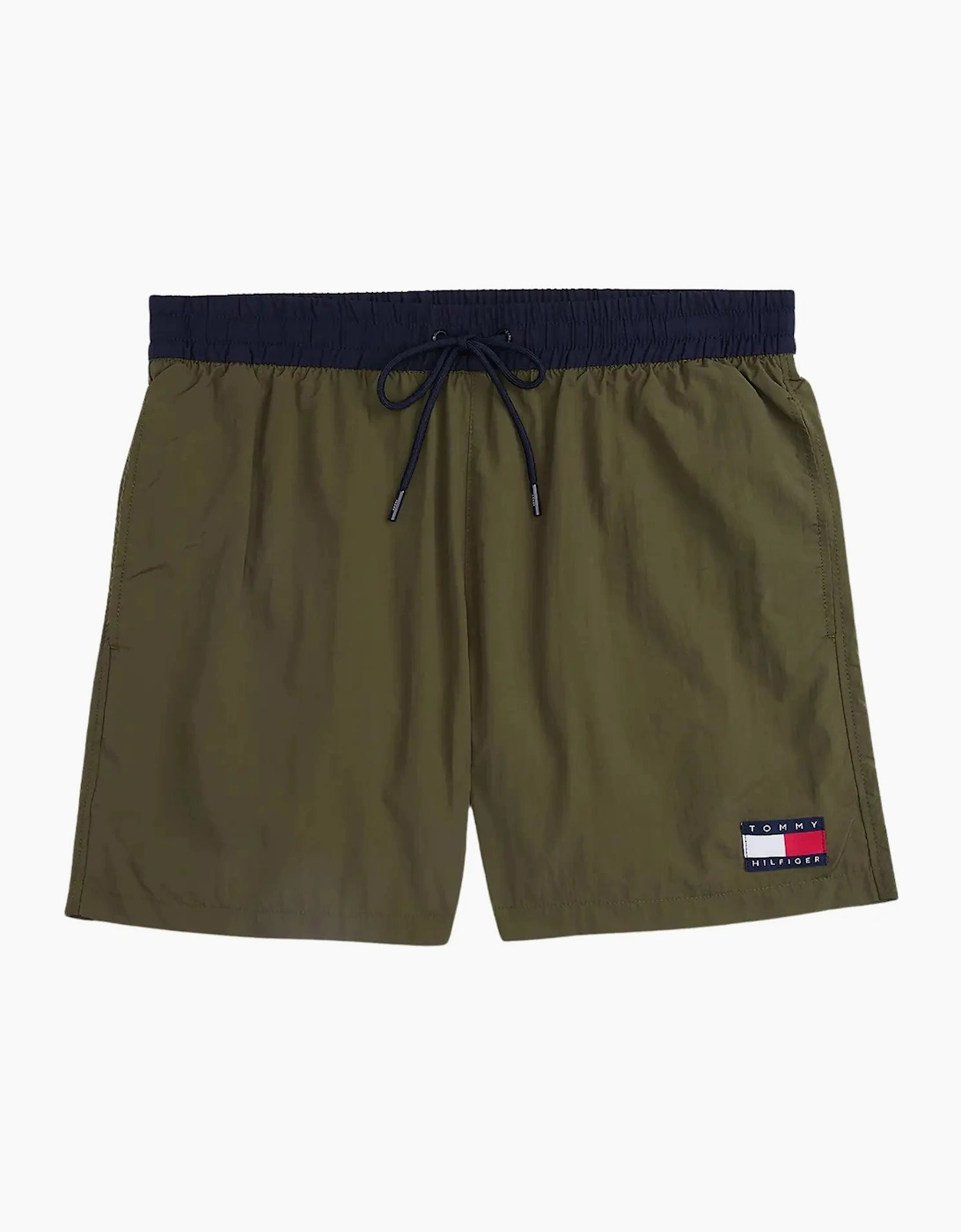 Tommy Hilfiger Men's Tan Heritage Mid Length Swim Shorts, Army Green  35/34/32 L