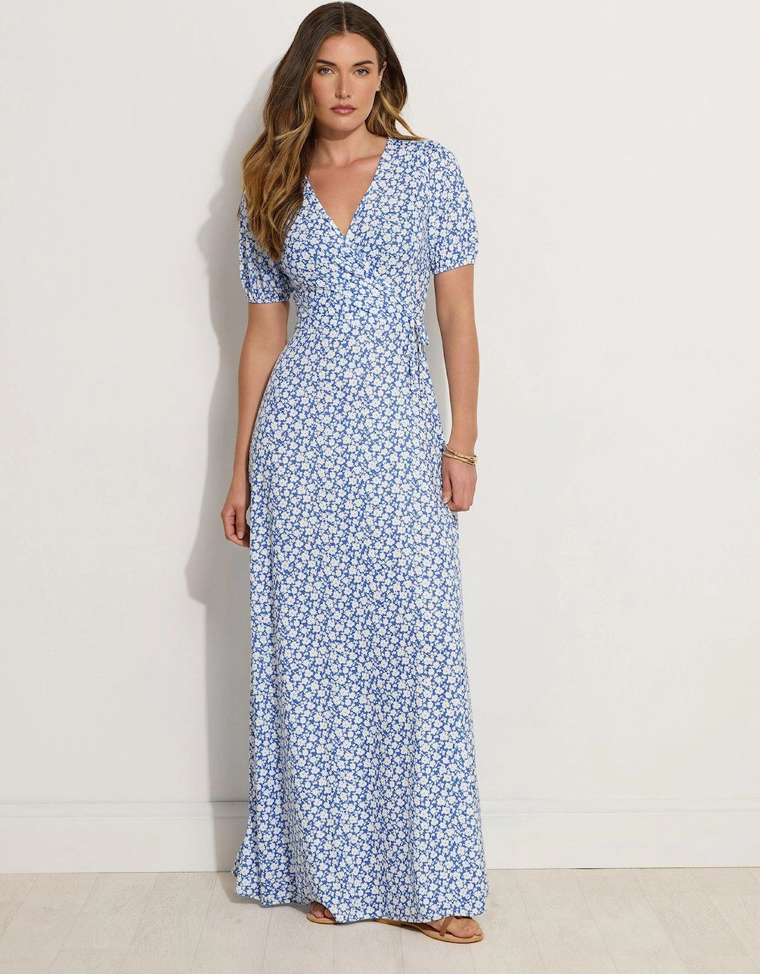 Ditsy Wrap Maxi Dress - Blue, 2 of 1