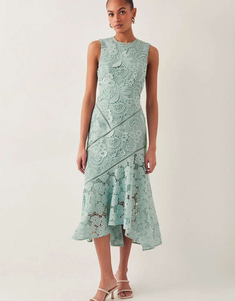 Gianna Sleeveless Lace Midi Dress - Sage