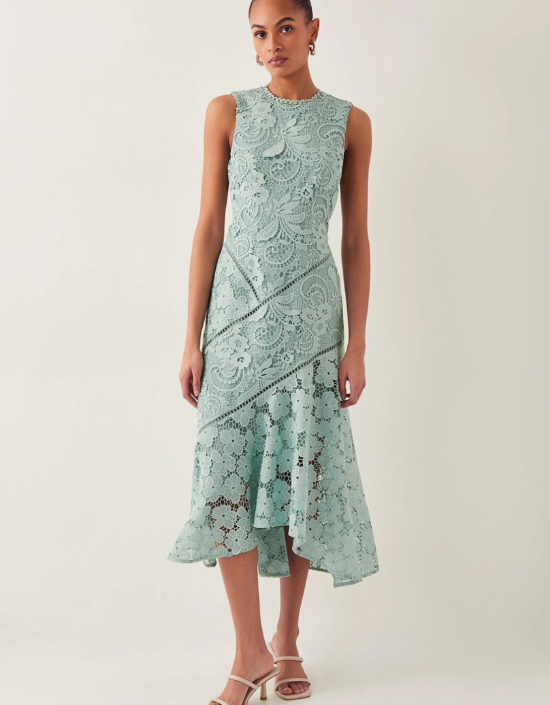 Gianna Sleeveless Lace Midi Dress - Sage, 2 of 1