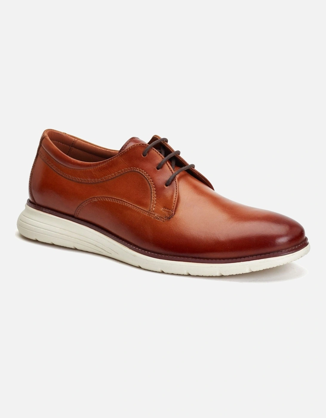London Wing Leather Men's Burnt Tan Derby Shoes, 7 of 6