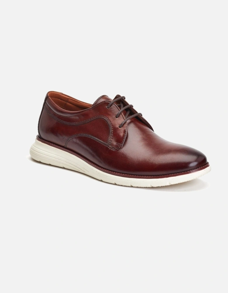 London Wing Leather Men's Burnt Brown Derby Shoes