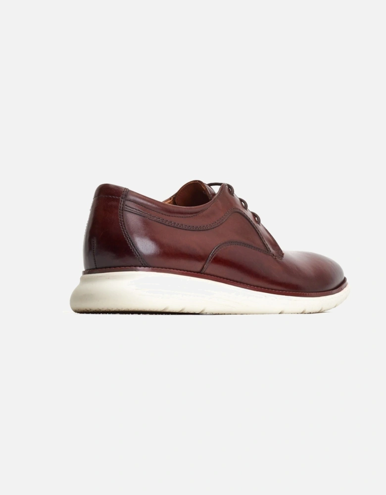 London Wing Leather Men's Burnt Brown Derby Shoes