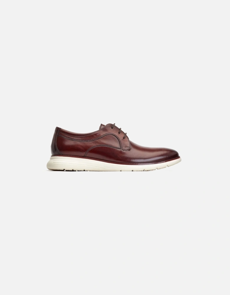 London Wing Leather Men's Burnt Brown Derby Shoes