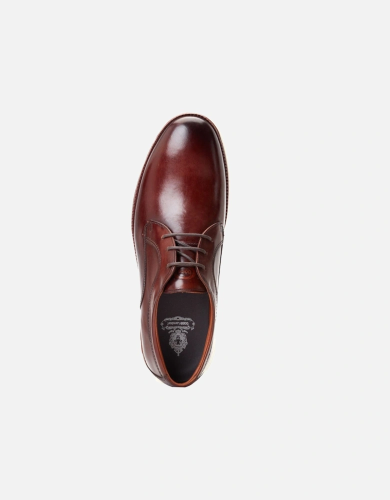 London Wing Leather Men's Burnt Brown Derby Shoes