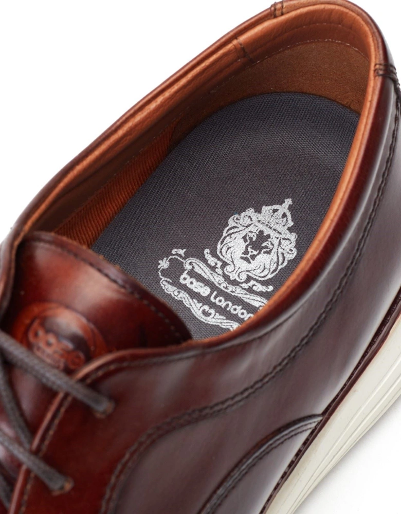 London Wing Leather Men's Burnt Brown Derby Shoes