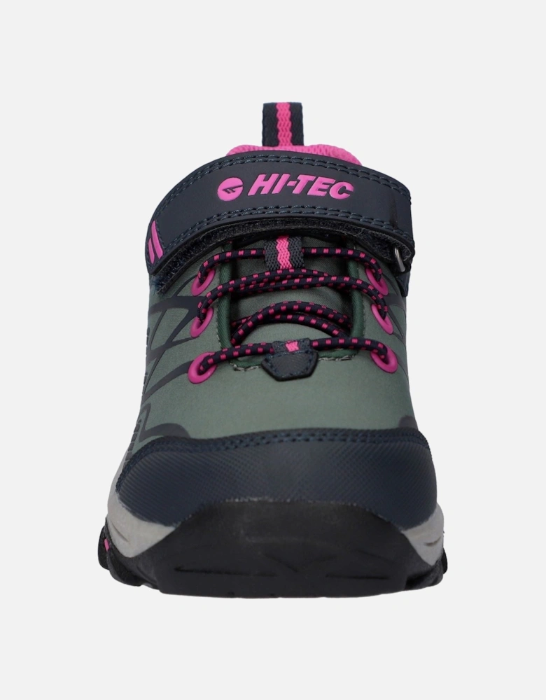 Blackout Low Polyester Soft Shell Girls's Dark Forest/India Ink/Pink Hiking Boots