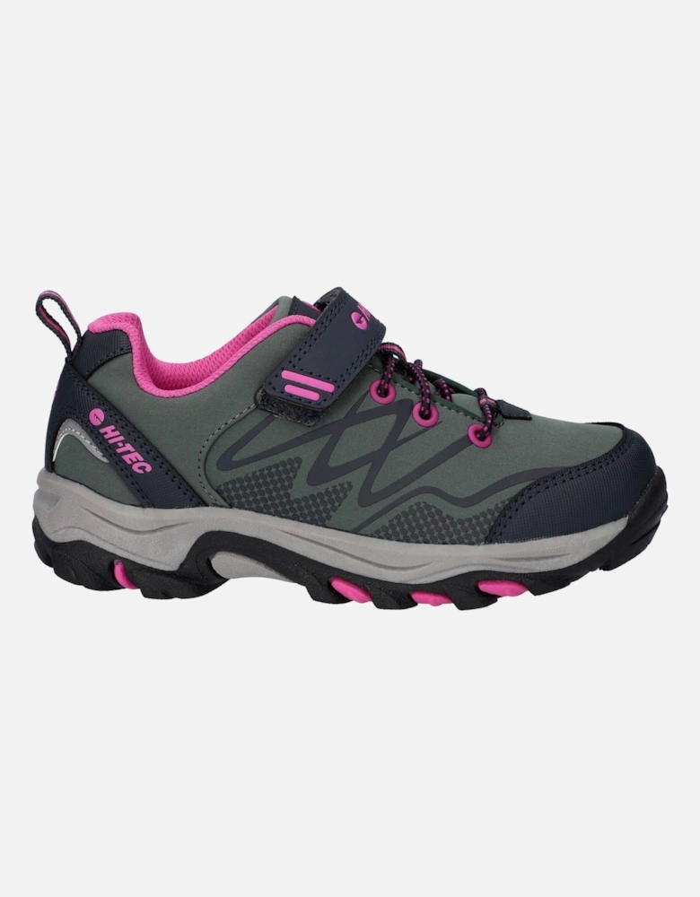 Blackout Low Polyester Soft Shell Girls's Dark Forest/India Ink/Pink Hiking Boots
