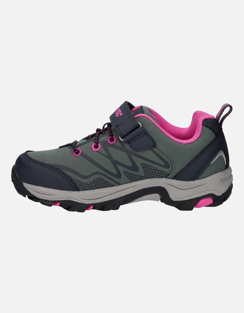 Blackout Low Polyester Soft Shell Girls's Dark Forest/India Ink/Pink Hiking Boots
