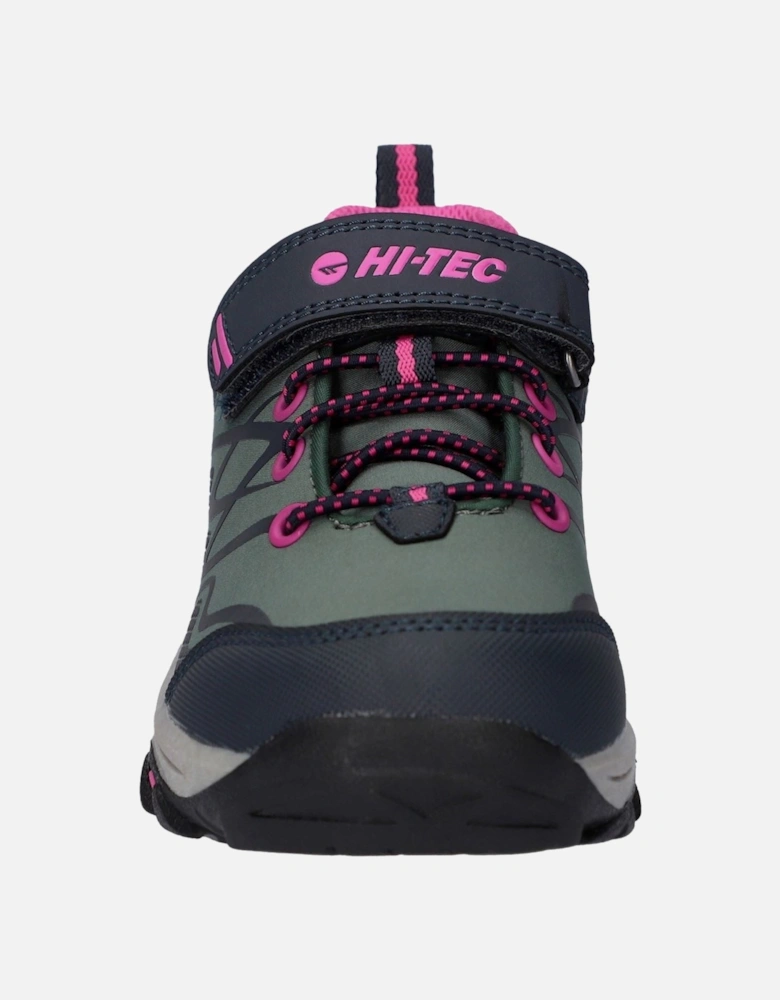 Blackout Low Polyester Soft Shell Girls's Dark Forest/India Ink/Pink Hiking Boots