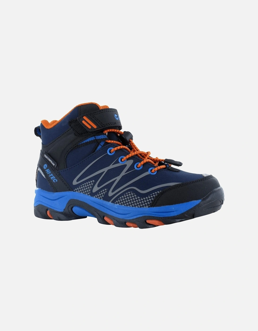 Blackout Mid Polyester Soft Shell Boys's Navy/Orange/Lake Blue Hiking Boots, 10 of 9