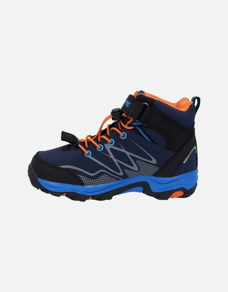 Blackout Mid Polyester Soft Shell Boys's Navy/Orange/Lake Blue Hiking Boots