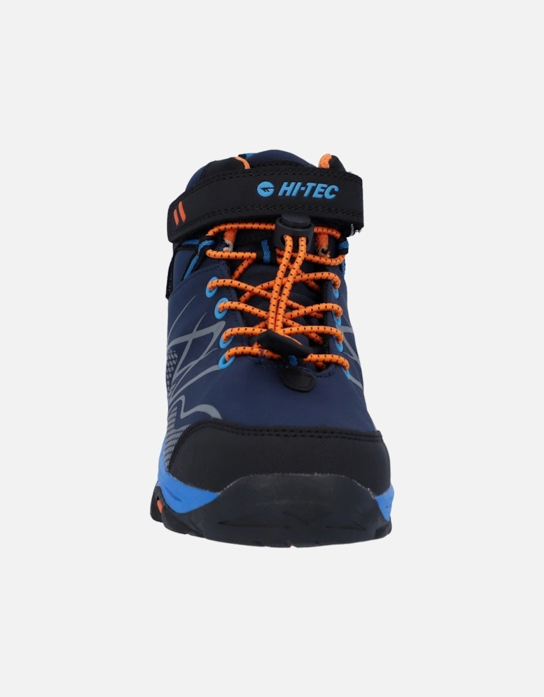 Blackout Mid Polyester Soft Shell Boys's Navy/Orange/Lake Blue Hiking Boots