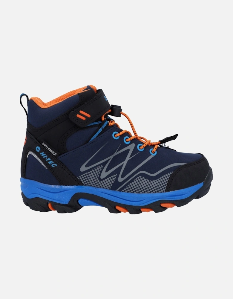 Blackout Mid Polyester Soft Shell Boys's Navy/Orange/Lake Blue Hiking Boots