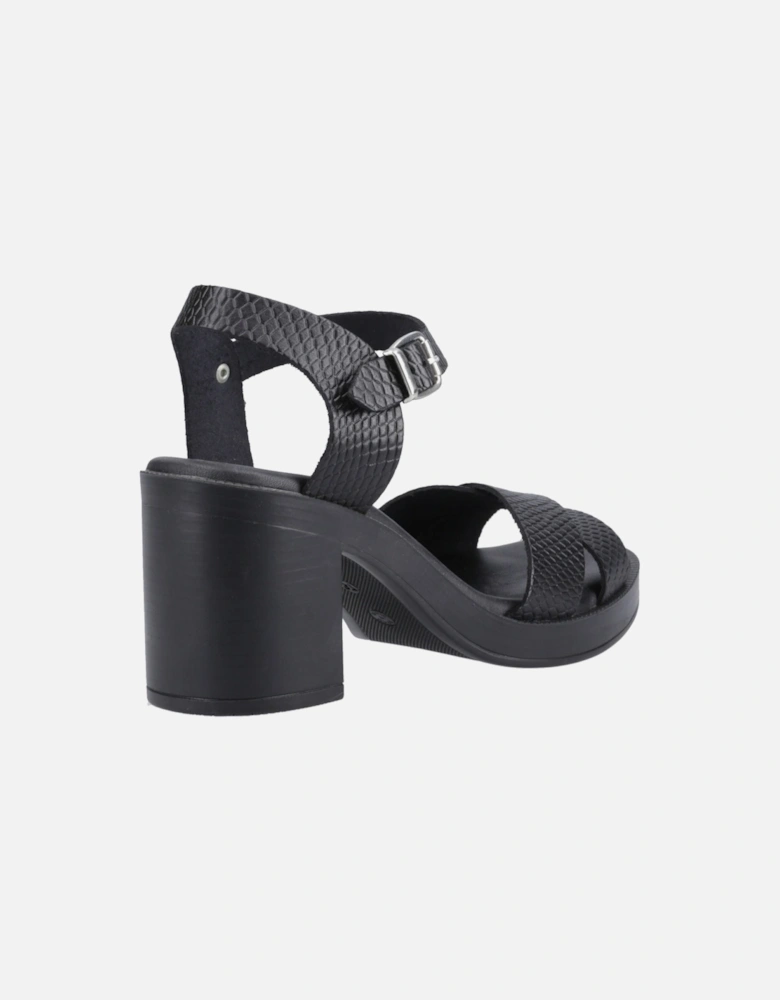 Georgia Leather Women's Black/Snake Sandals