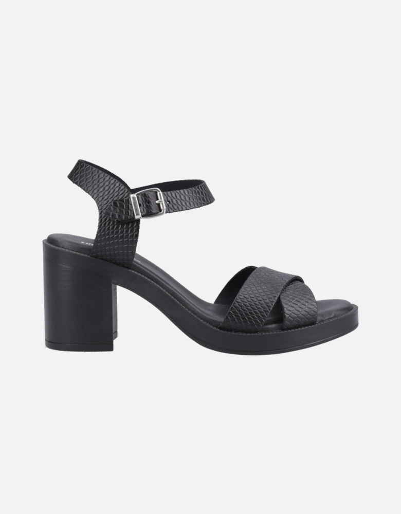 Georgia Leather Women's Black/Snake Sandals