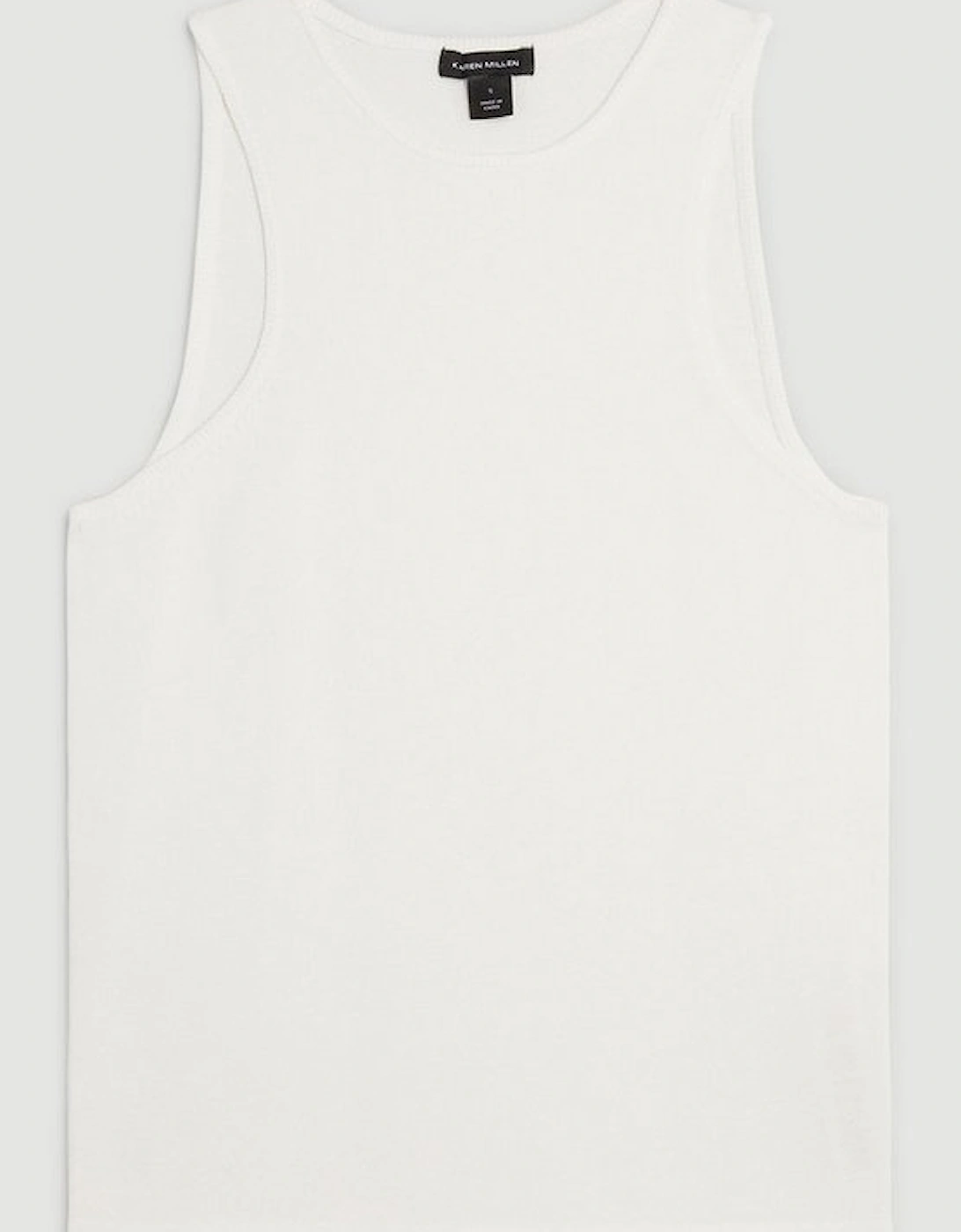 Dry Handle Viscose Blend Knit Racer Vest