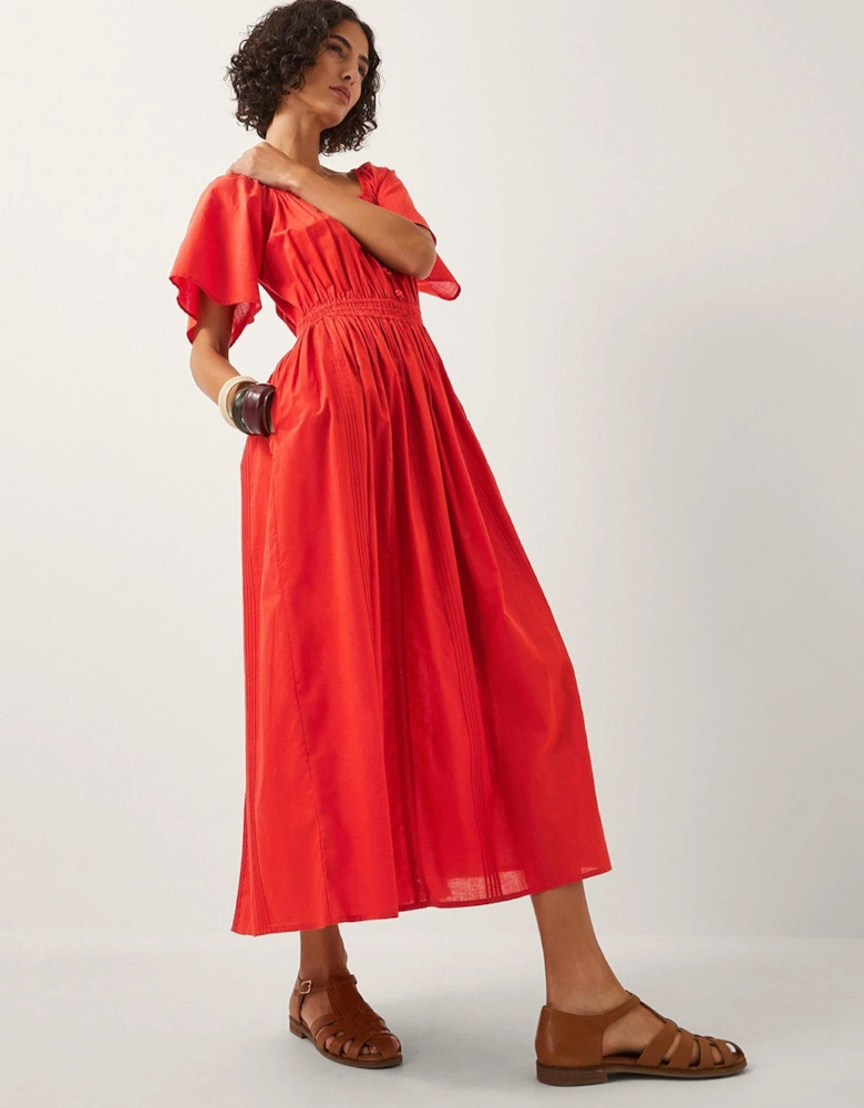 Lane Tiered Dress - Rust Orange