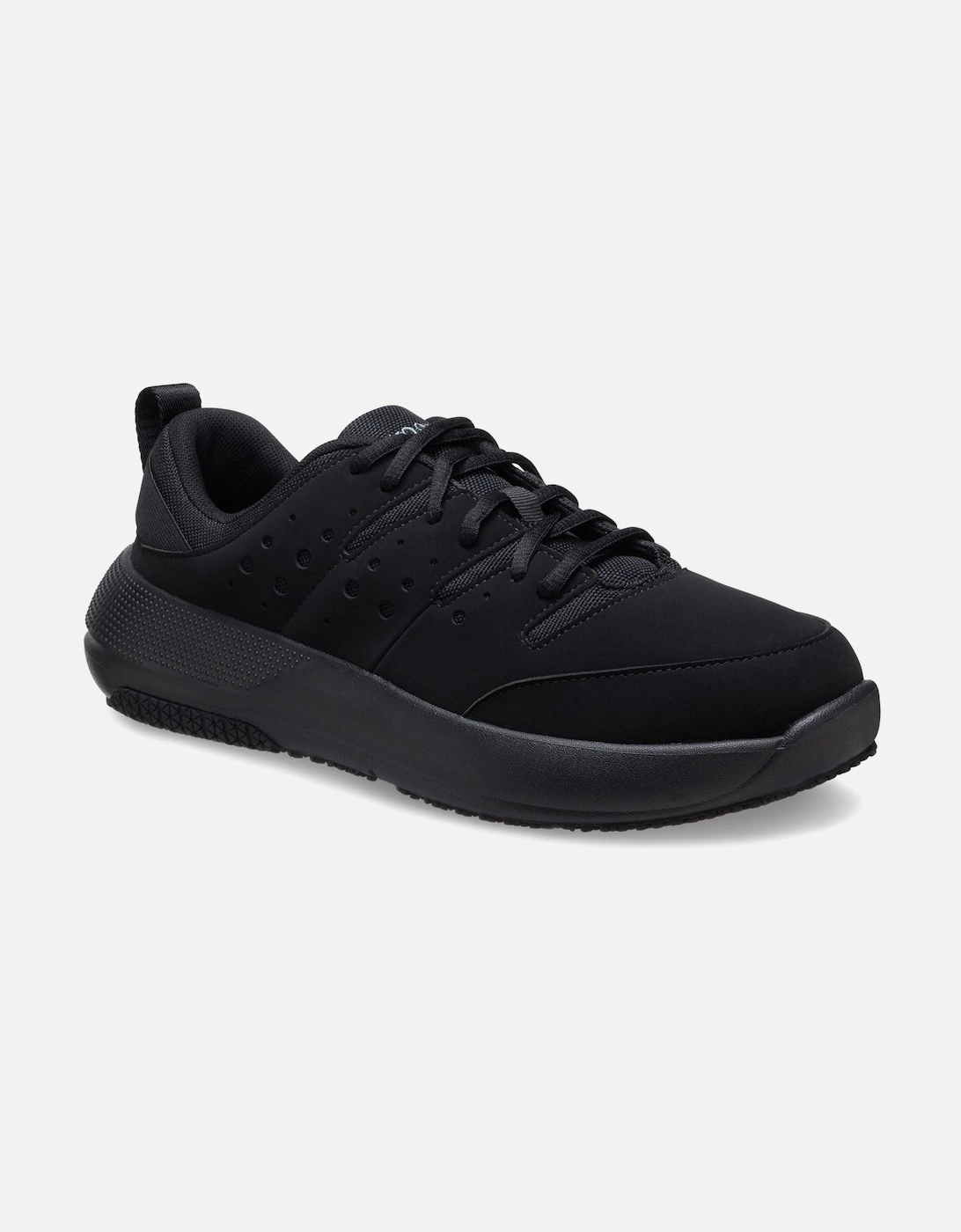 On the Clock Polyurethane Men's Triple Black Trainers, 10 of 9