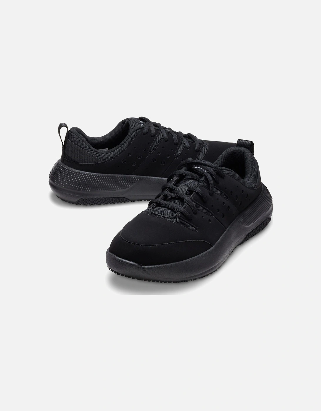 On the Clock Polyurethane Men's Triple Black Trainers
