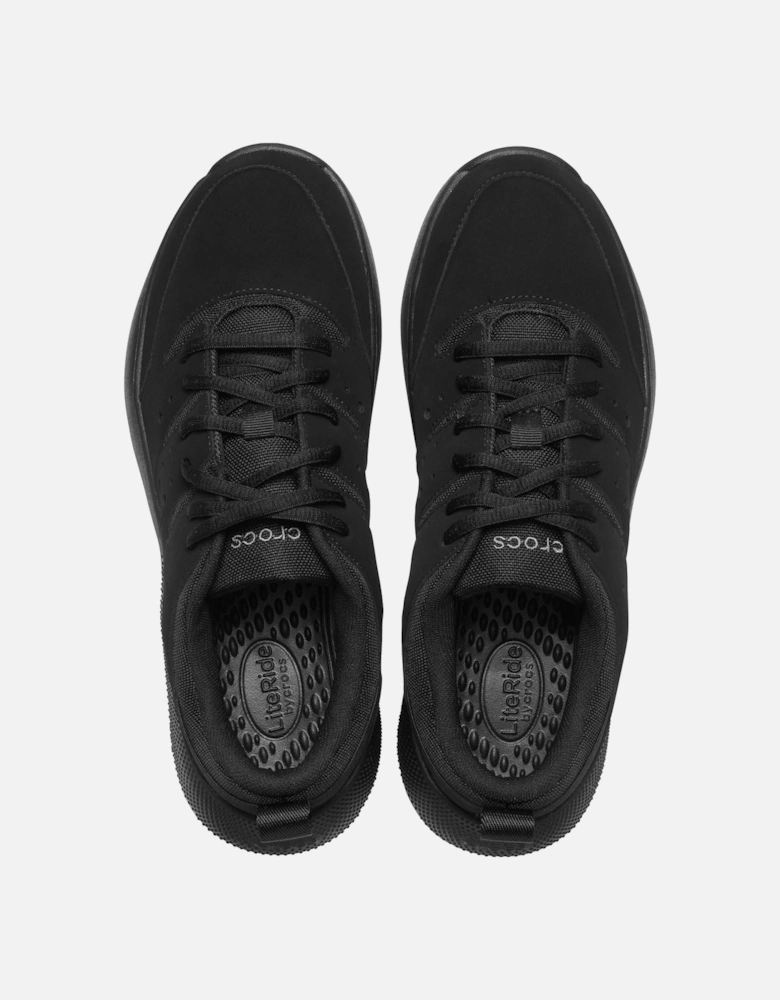 On the Clock Polyurethane Men's Triple Black Trainers