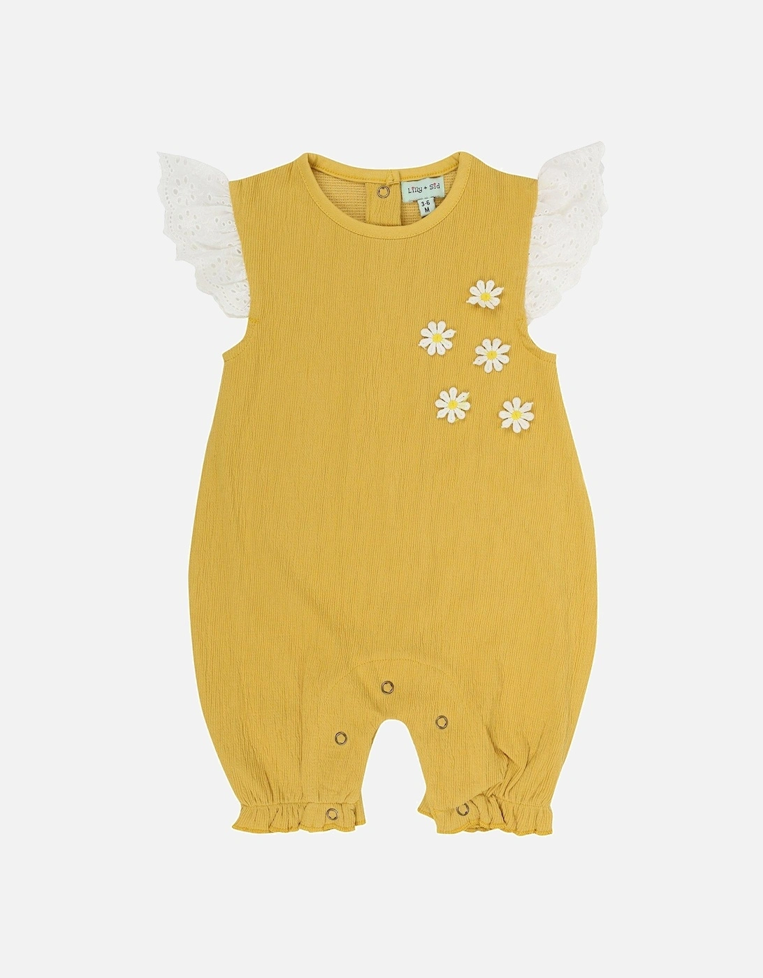 Baby Girls Floral Applique Romper - Yellow, 2 of 1