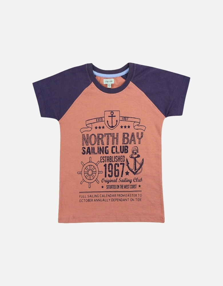 Boys Multicoloured Sailing Club Slogan Print T-Shirt - Multi