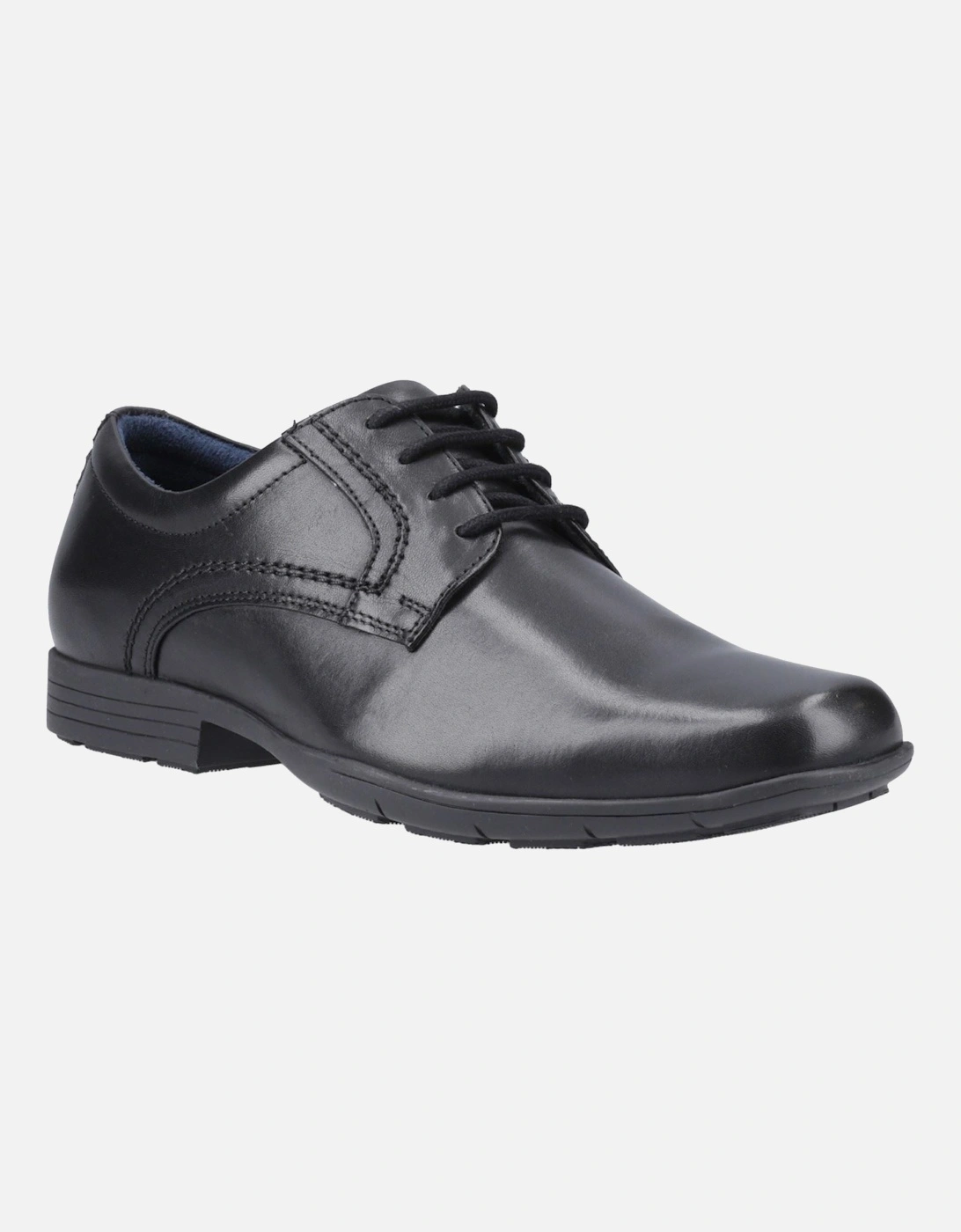 Alec Leather Men's Black Lace-Up Shoes, 6 of 5